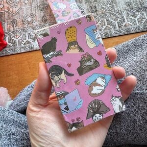 Cute Pink Cat-Themed Meme Cards